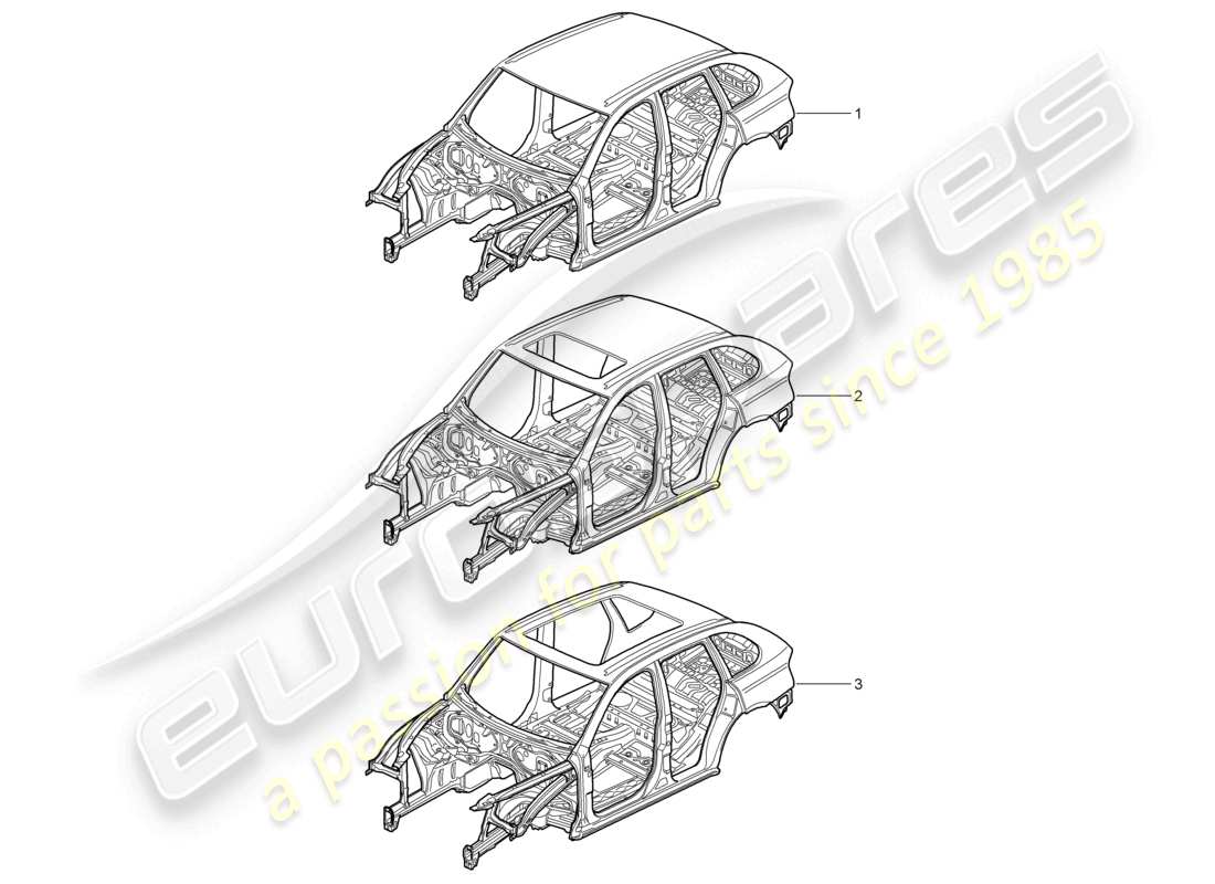a part diagram from the porsche cayenne parts catalogue