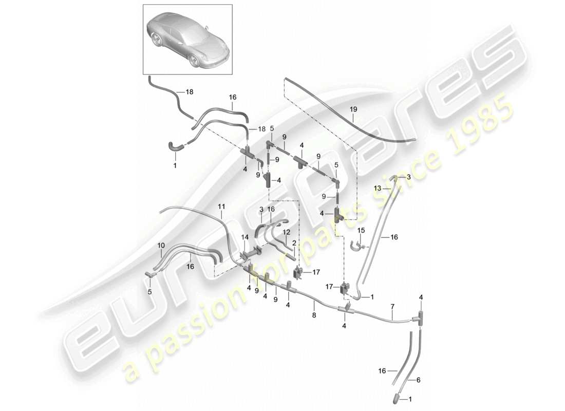 a part diagram from the porsche 991 parts catalogue