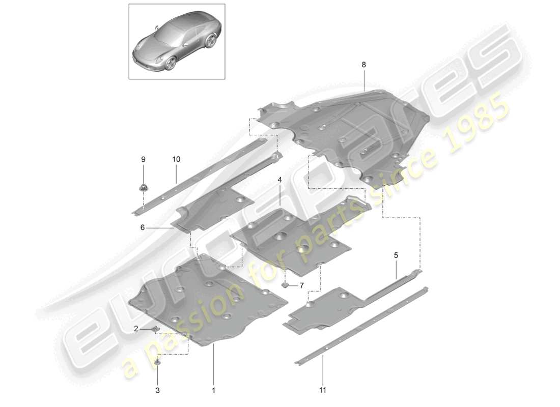 a part diagram from the porsche 2014 (991-1) parts catalogue