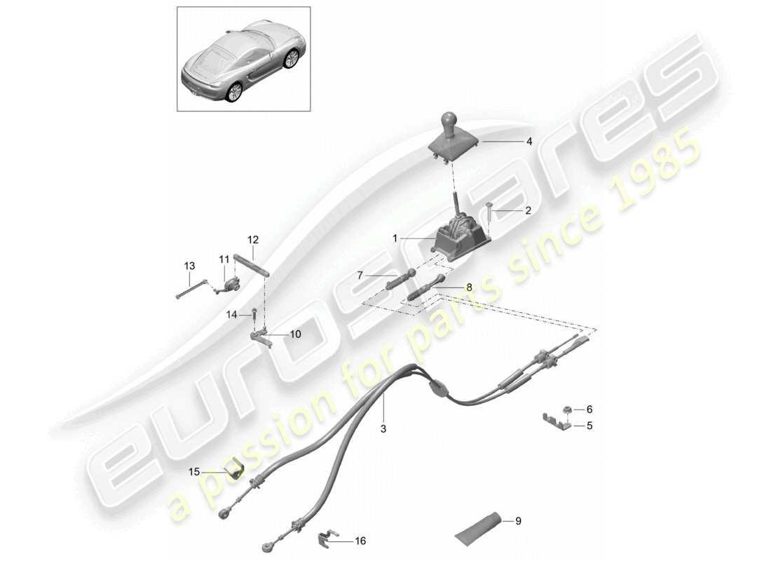 a part diagram from the porsche 2014 (981 cayman) parts catalogue