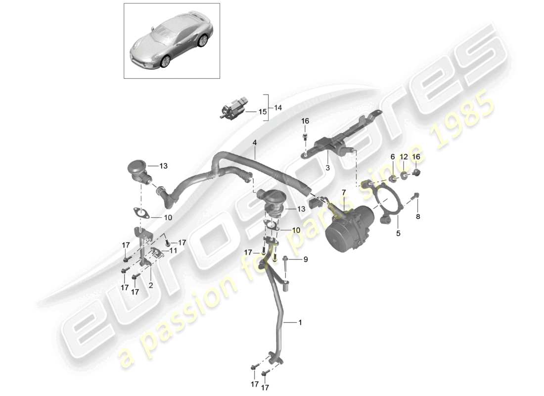 a part diagram from the porsche 991 parts catalogue