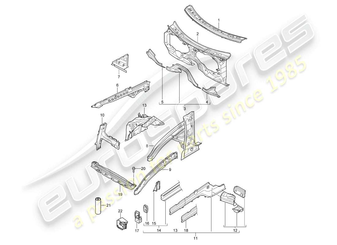 a part diagram from the porsche 2008 (cayenne e1 9pa) parts catalogue