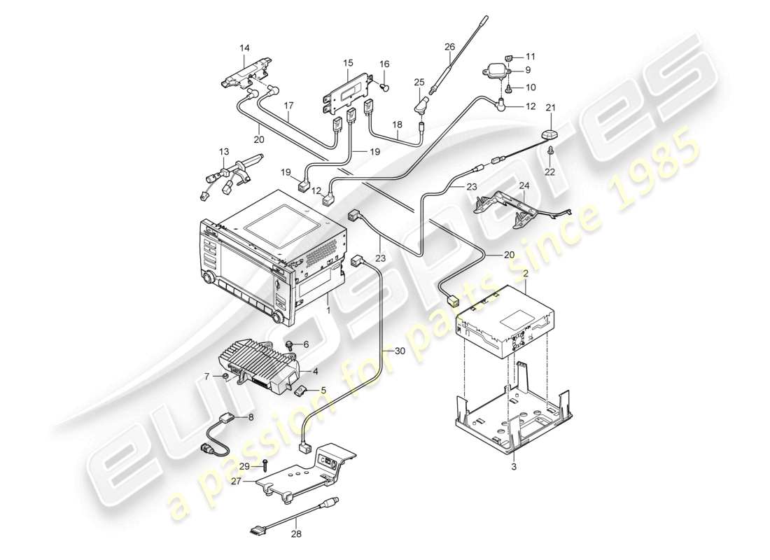 a part diagram from the porsche 2010 (987 cayman) parts catalogue