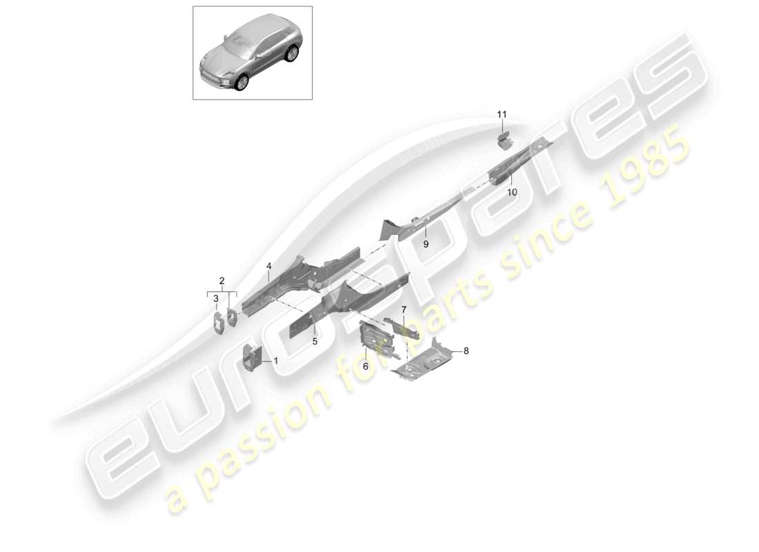 a part diagram from the porsche macan parts catalogue