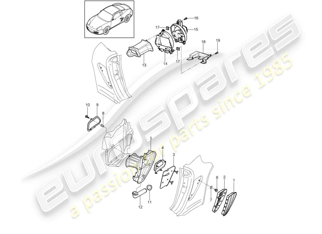 a part diagram from the porsche 2012 (987 cayman) parts catalogue