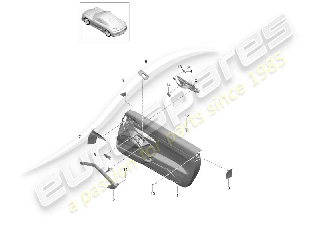 a part diagram from the porsche cayman parts catalogue