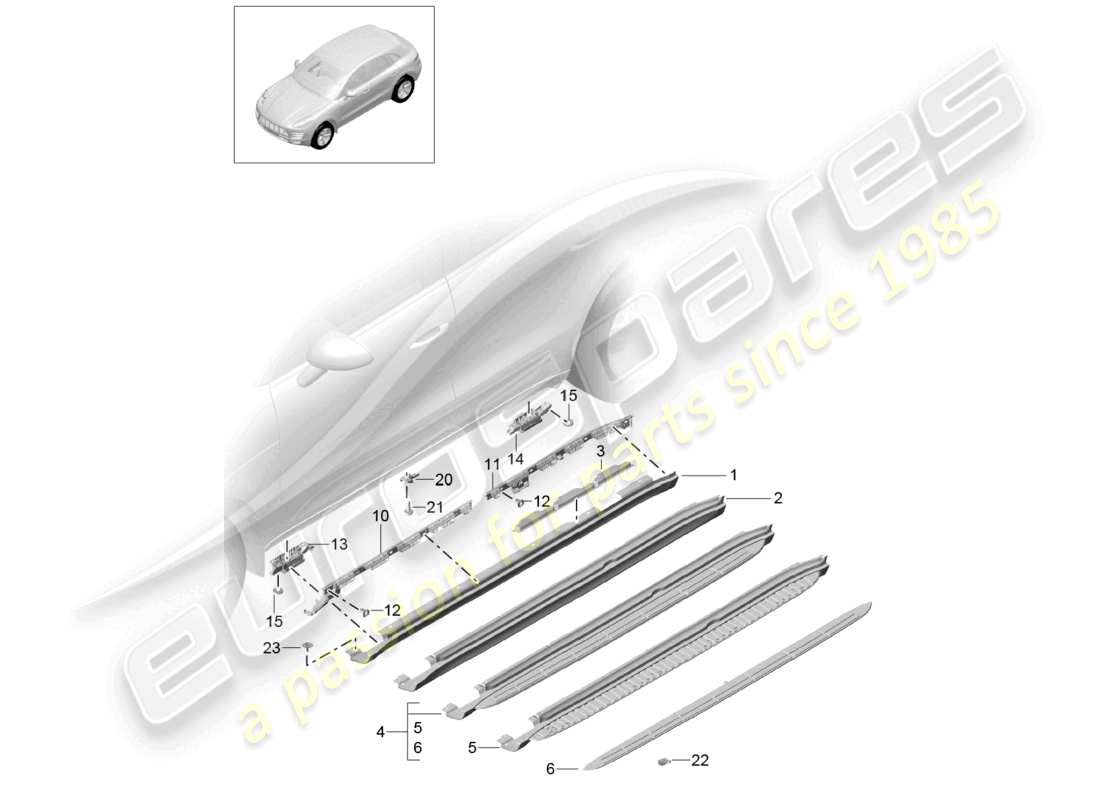a part diagram from the porsche 2018 (macan) parts catalogue