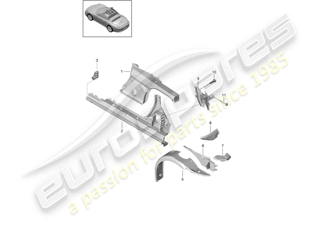 a part diagram from the porsche 2016 (991-1) parts catalogue