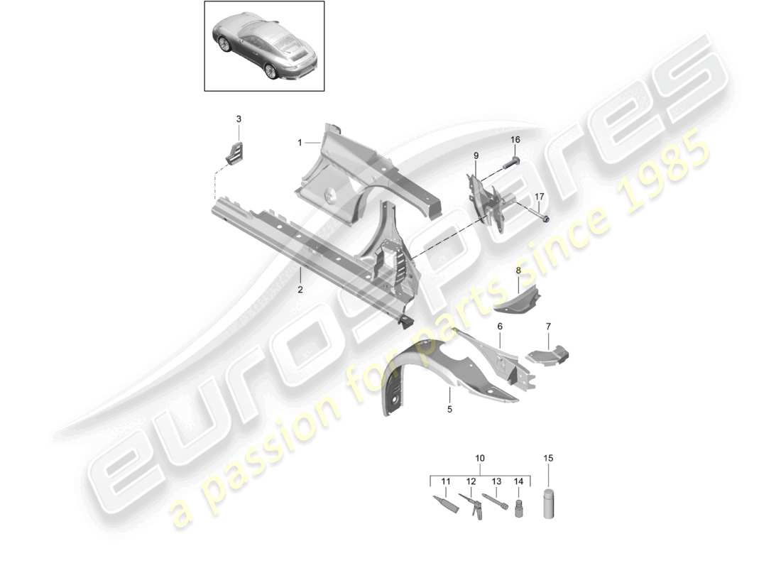a part diagram from the porsche 2017 (991-2) parts catalogue