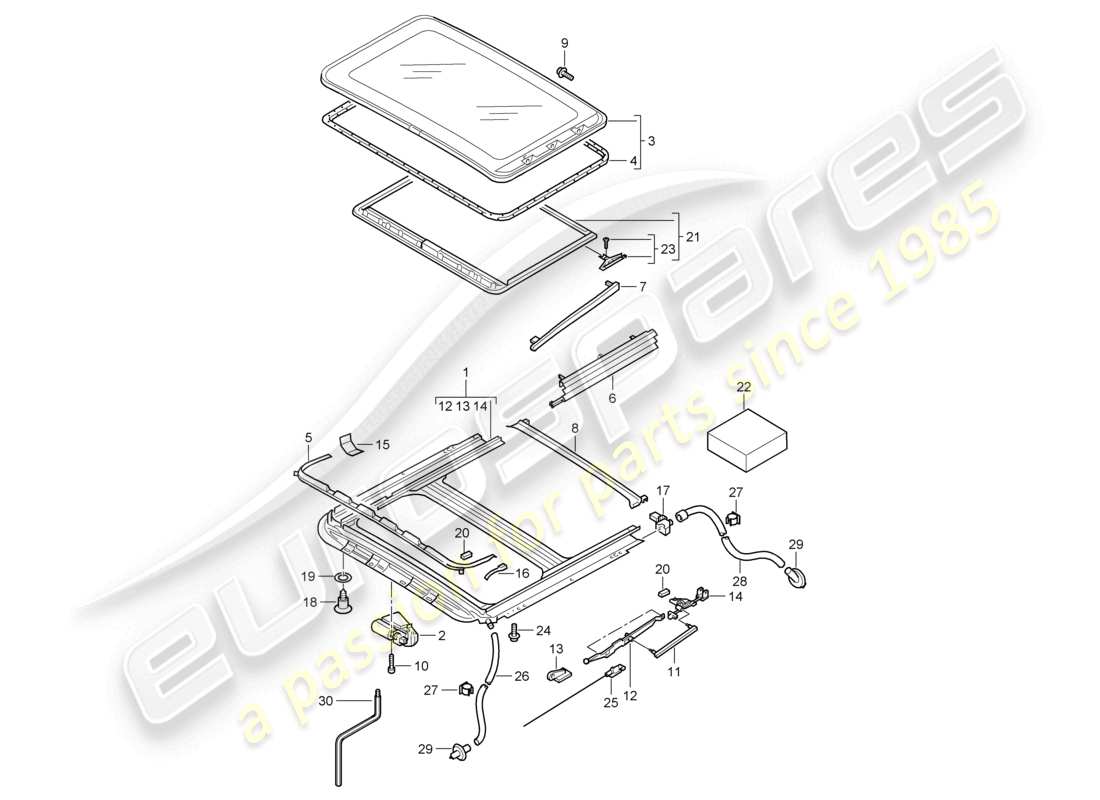 a part diagram from the porsche 2009 (cayenne e1 9pa) parts catalogue