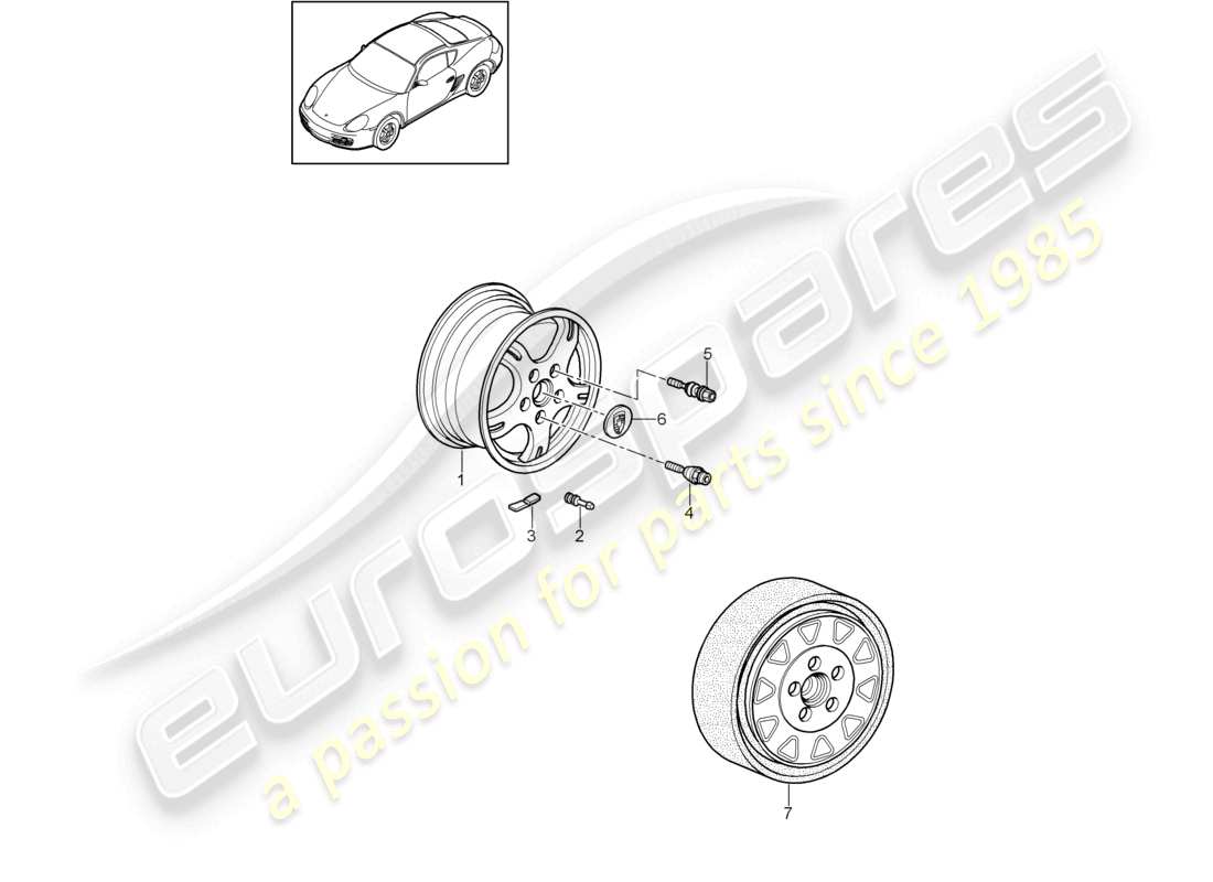 a part diagram from the porsche 2010 (987 cayman) parts catalogue