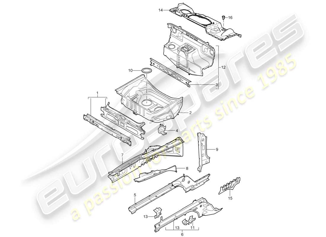 a part diagram from the porsche 2008 (987 cayman) parts catalogue