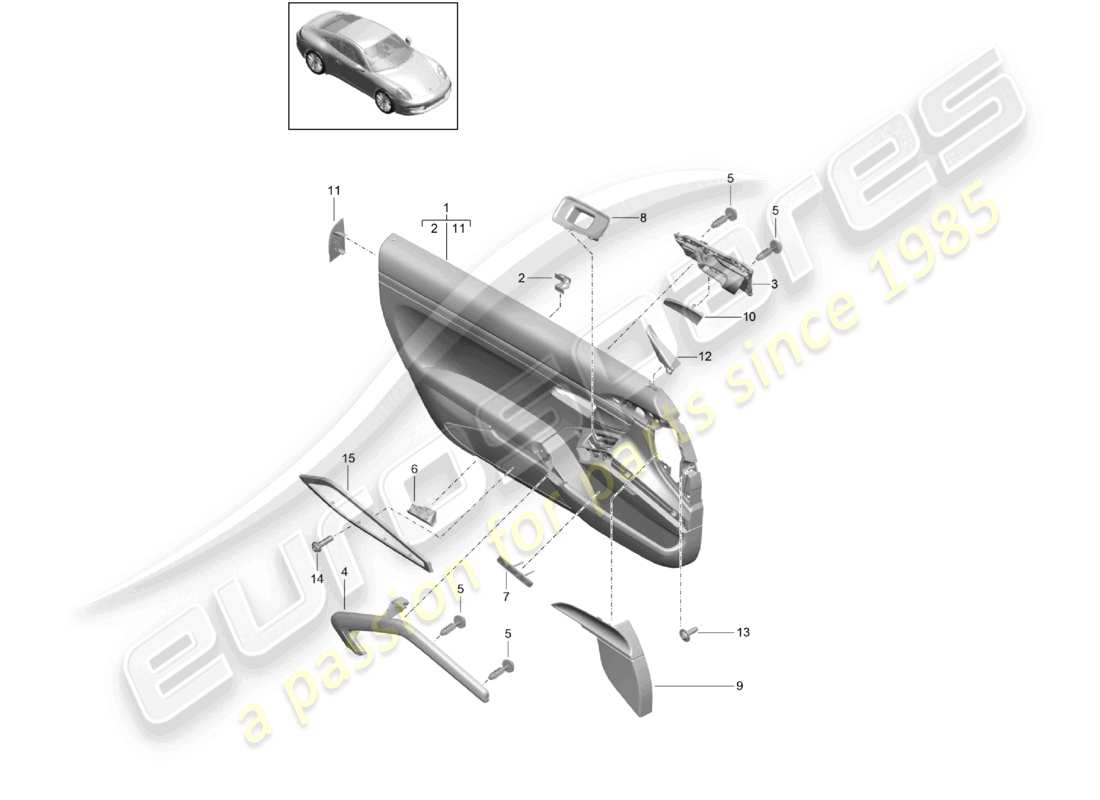 a part diagram from the porsche 991 parts catalogue