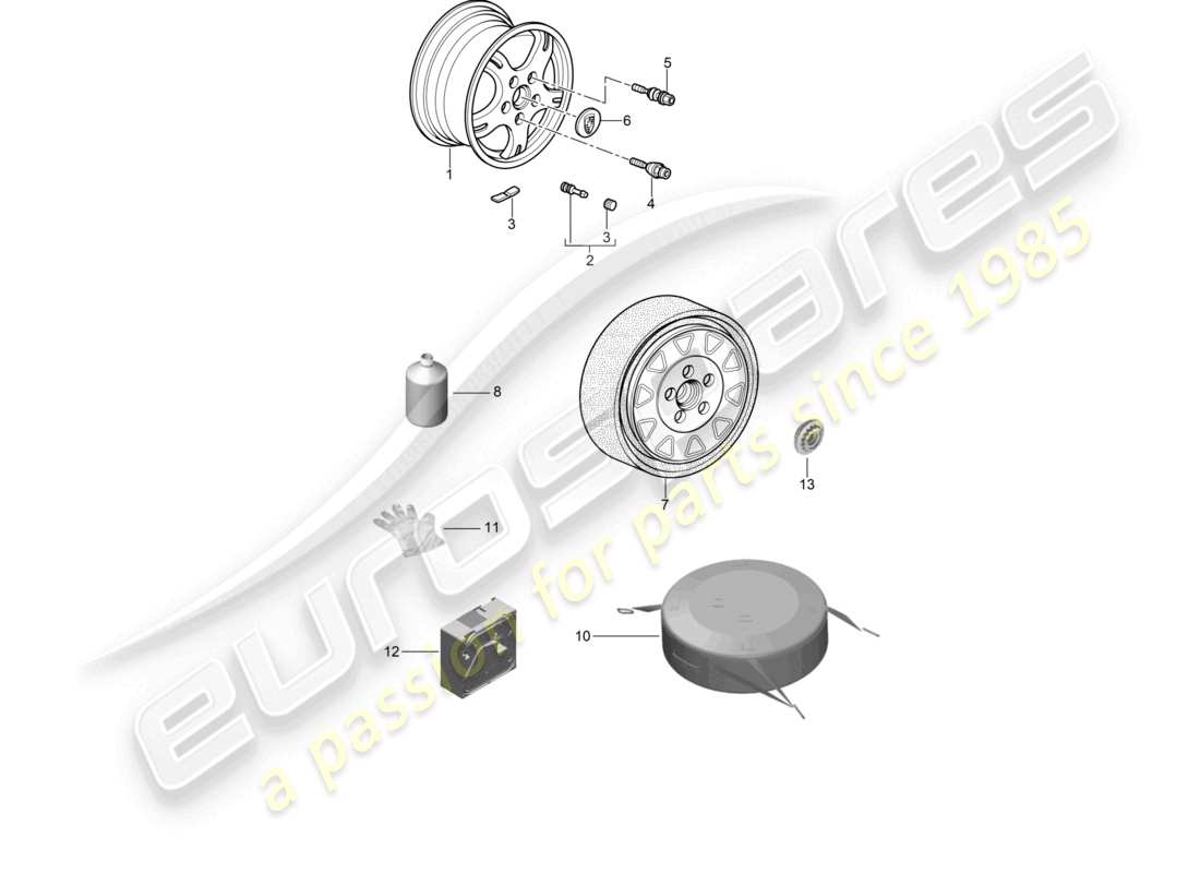 a part diagram from the porsche 2008 (987 cayman) parts catalogue