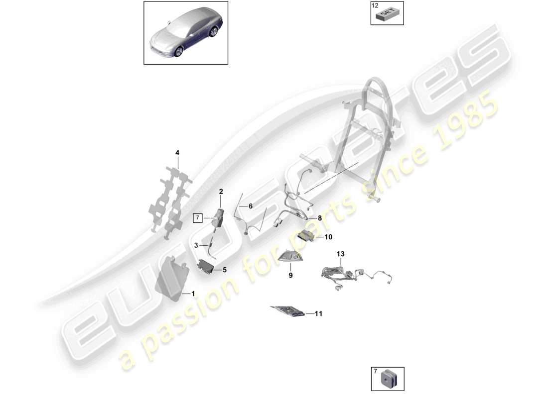 VIEW PARTS DIAGRAMS FROM THE PORSCHE PANAMERA PARTS CATALOGUE a part diagram from the porsche panamera parts catalogue