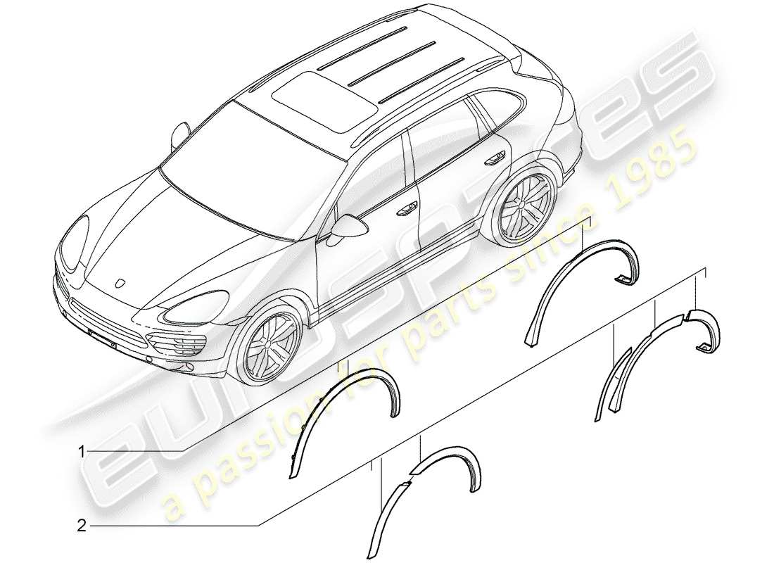 a part diagram from the porsche 2012 (tequipment cayenne) parts catalogue