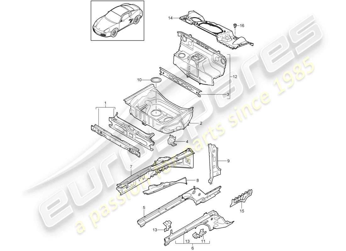 a part diagram from the porsche 2009 (987 cayman) parts catalogue