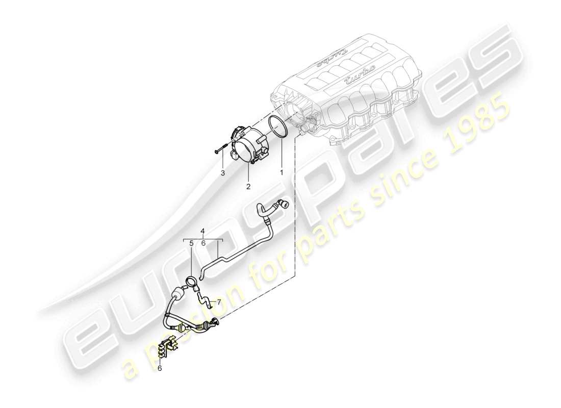 a part diagram from the porsche 2007 (cayenne e1 9pa) parts catalogue