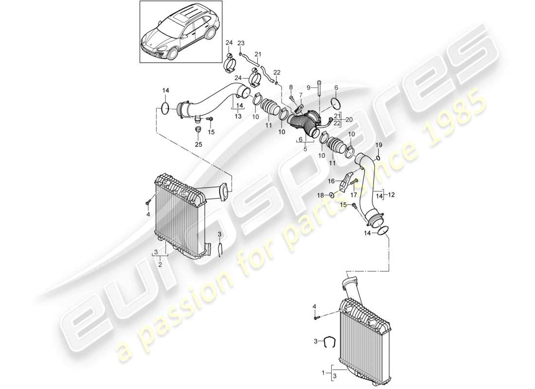 a part diagram from the porsche 2012 (cayenne e2 92a) parts catalogue