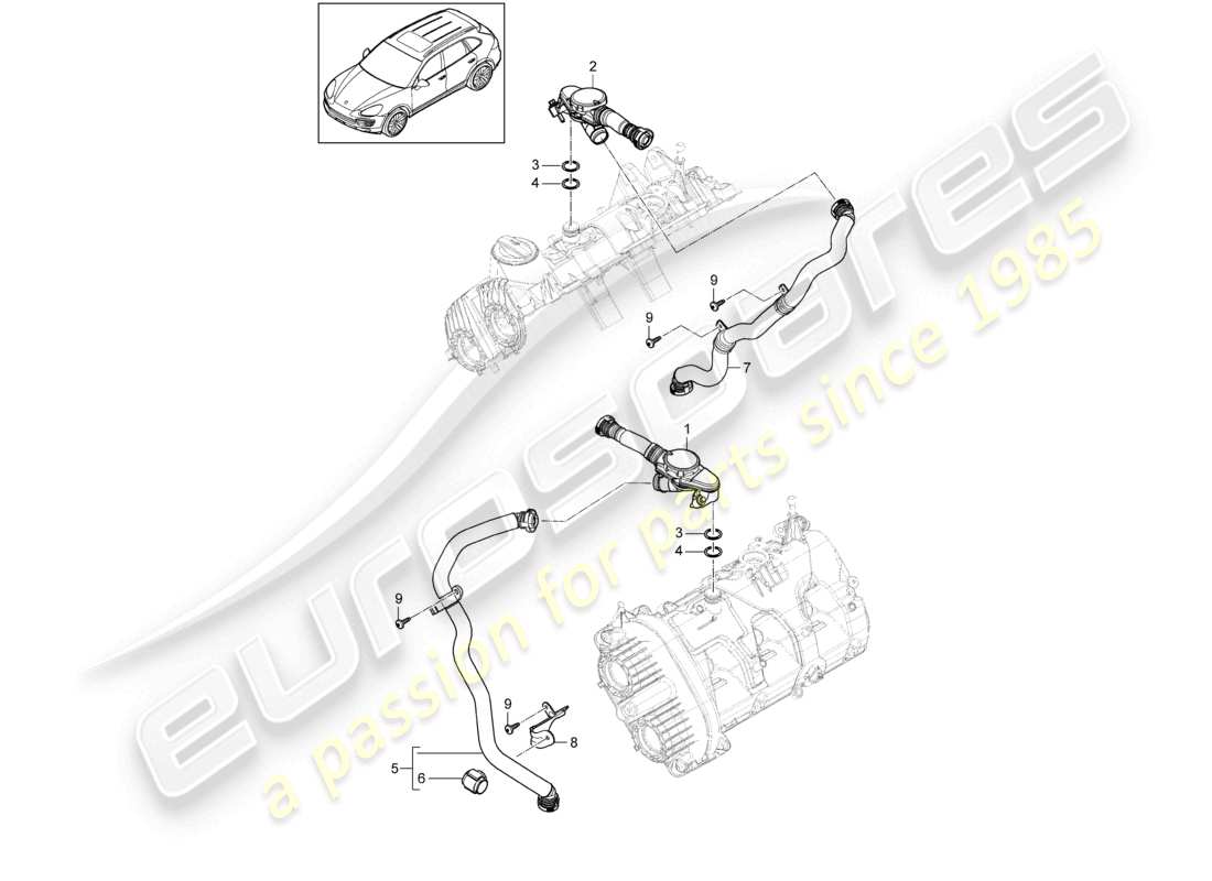 a part diagram from the porsche 2018 (cayenne e2 92a) parts catalogue