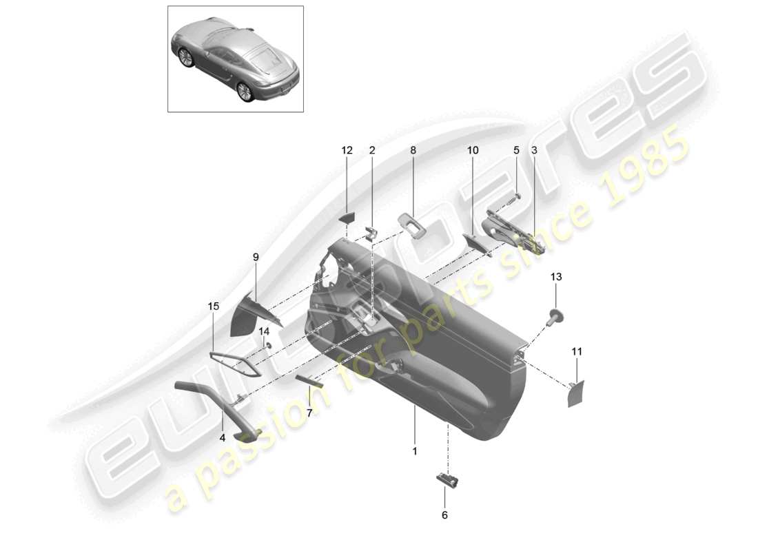 a part diagram from the porsche 2014 (981 cayman) parts catalogue