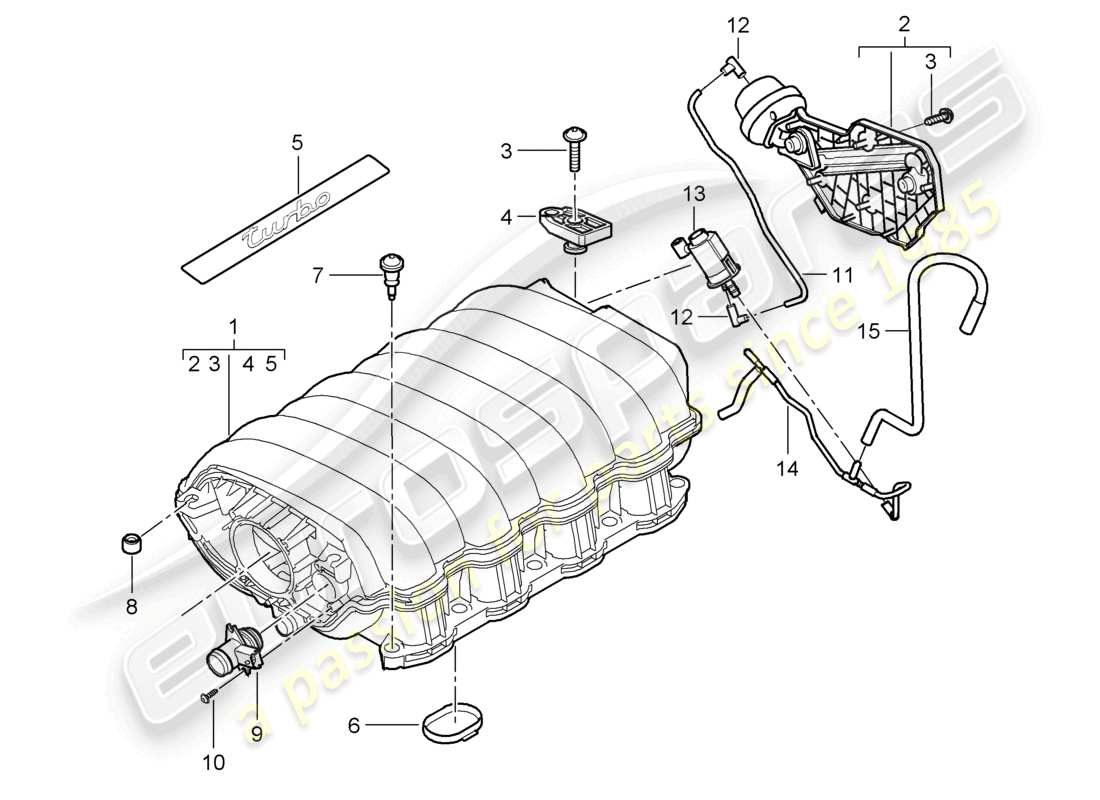 a part diagram from the porsche 2008 (cayenne e1 9pa) parts catalogue