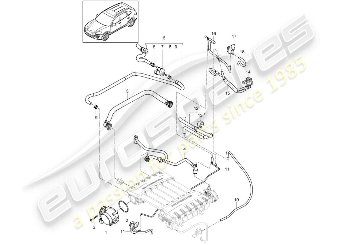 a part diagram from the porsche cayenne parts catalogue
