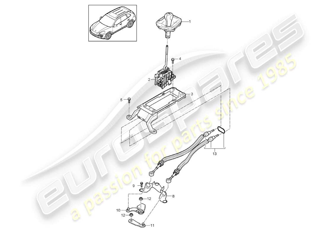 a part diagram from the porsche 2012 (cayenne e2 92a) parts catalogue