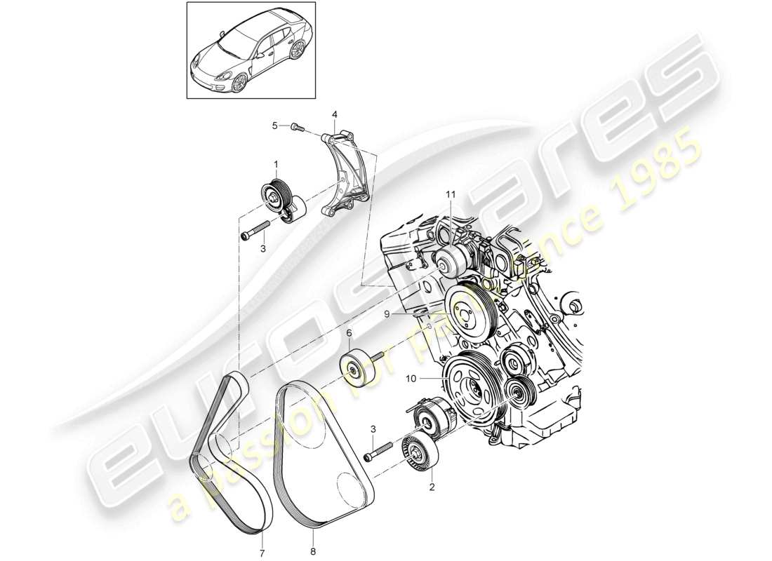 VIEW PARTS DIAGRAMS FROM THE PORSCHE PANAMERA PARTS CATALOGUE a part diagram from the porsche panamera parts catalogue