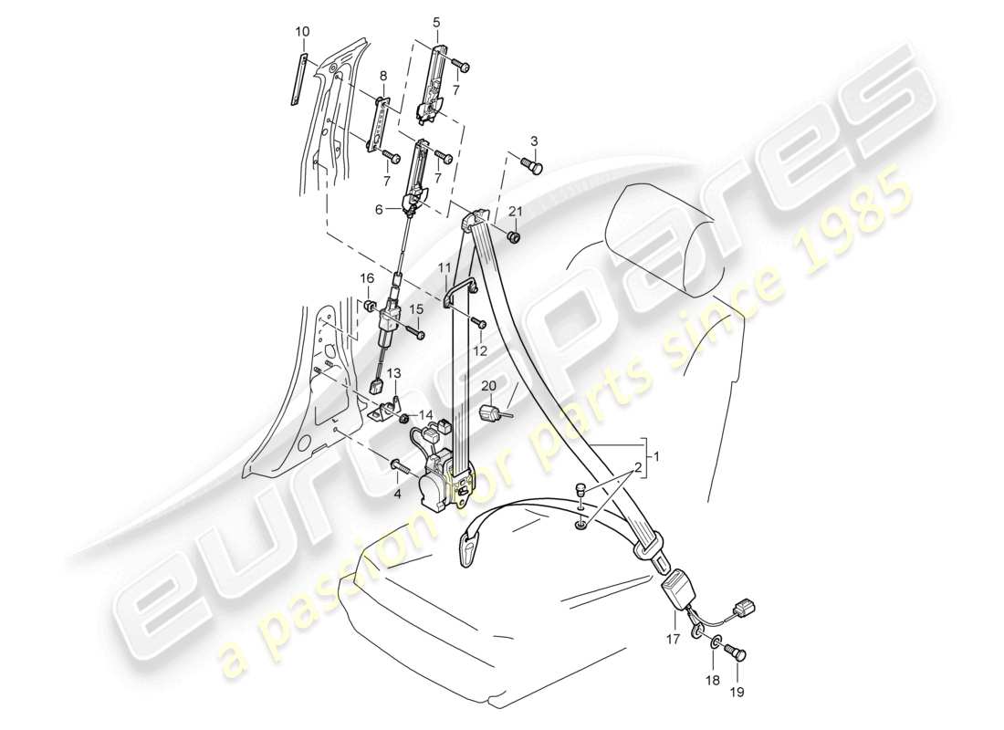 a part diagram from the porsche 2009 (cayenne e1 9pa) parts catalogue
