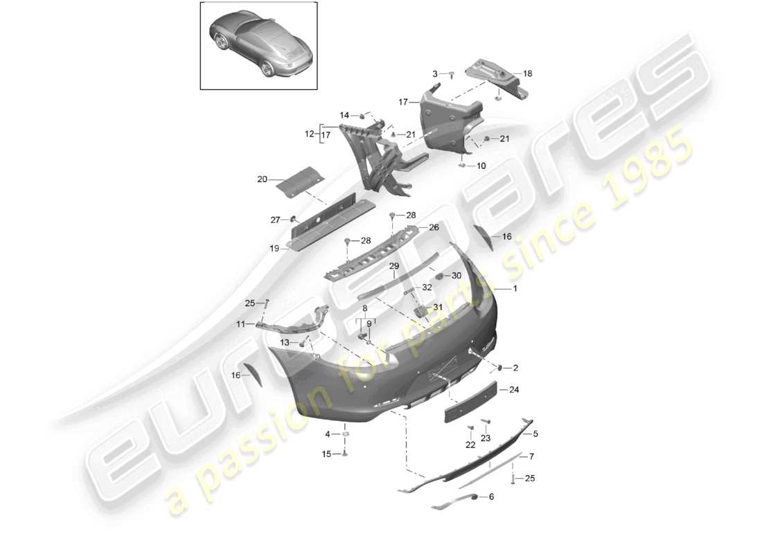 a part diagram from the porsche 991 parts catalogue