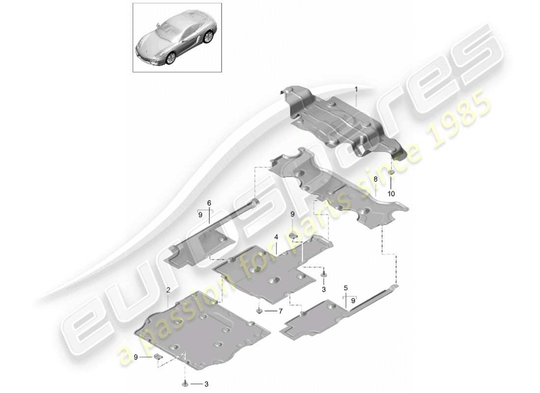 a part diagram from the porsche cayman parts catalogue