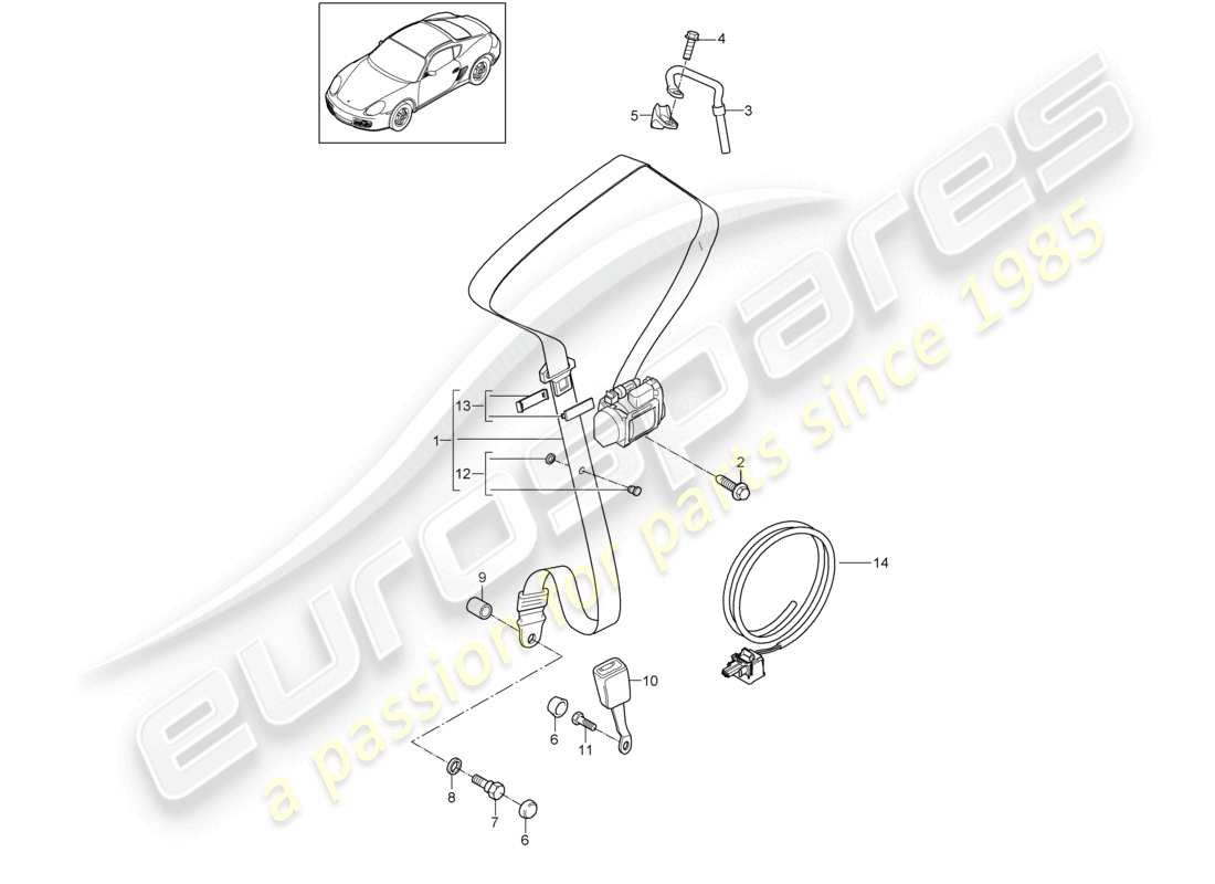 a part diagram from the porsche 2009 (987 cayman) parts catalogue