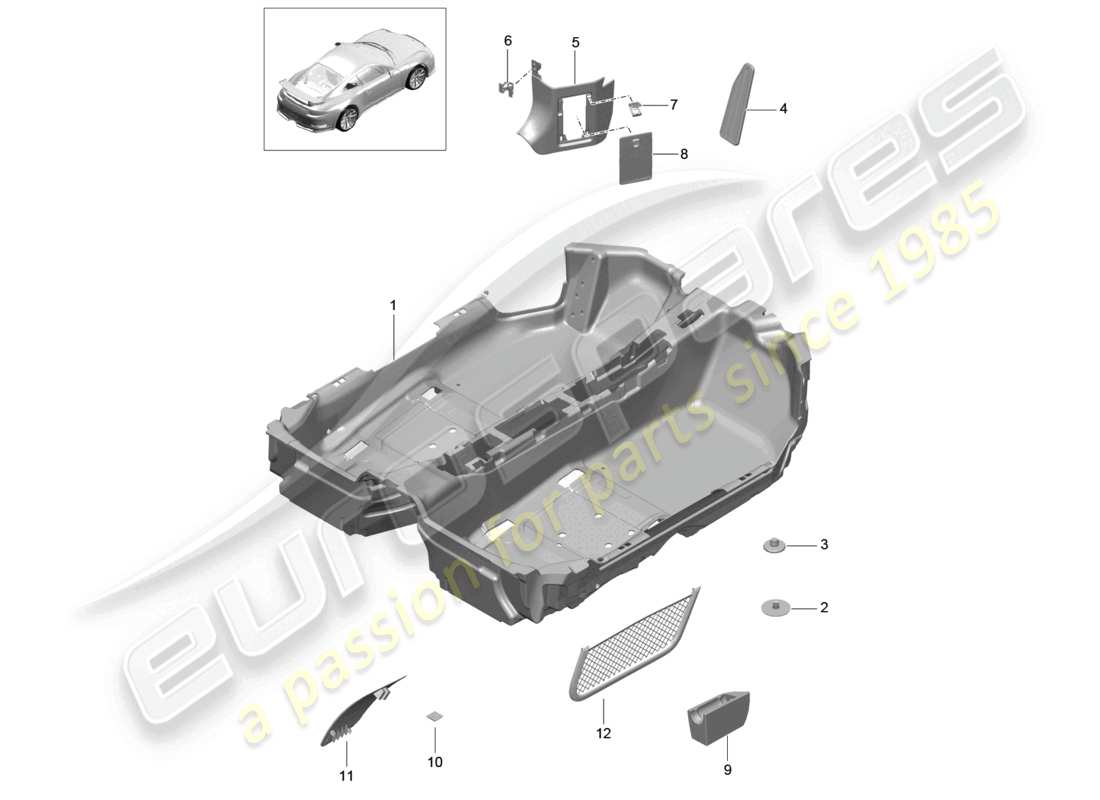 a part diagram from the porsche 2019 (991-2 r/gt3/rs) parts catalogue