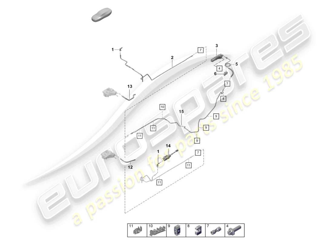a part diagram from the porsche 2020 (718 boxster spyder) parts catalogue