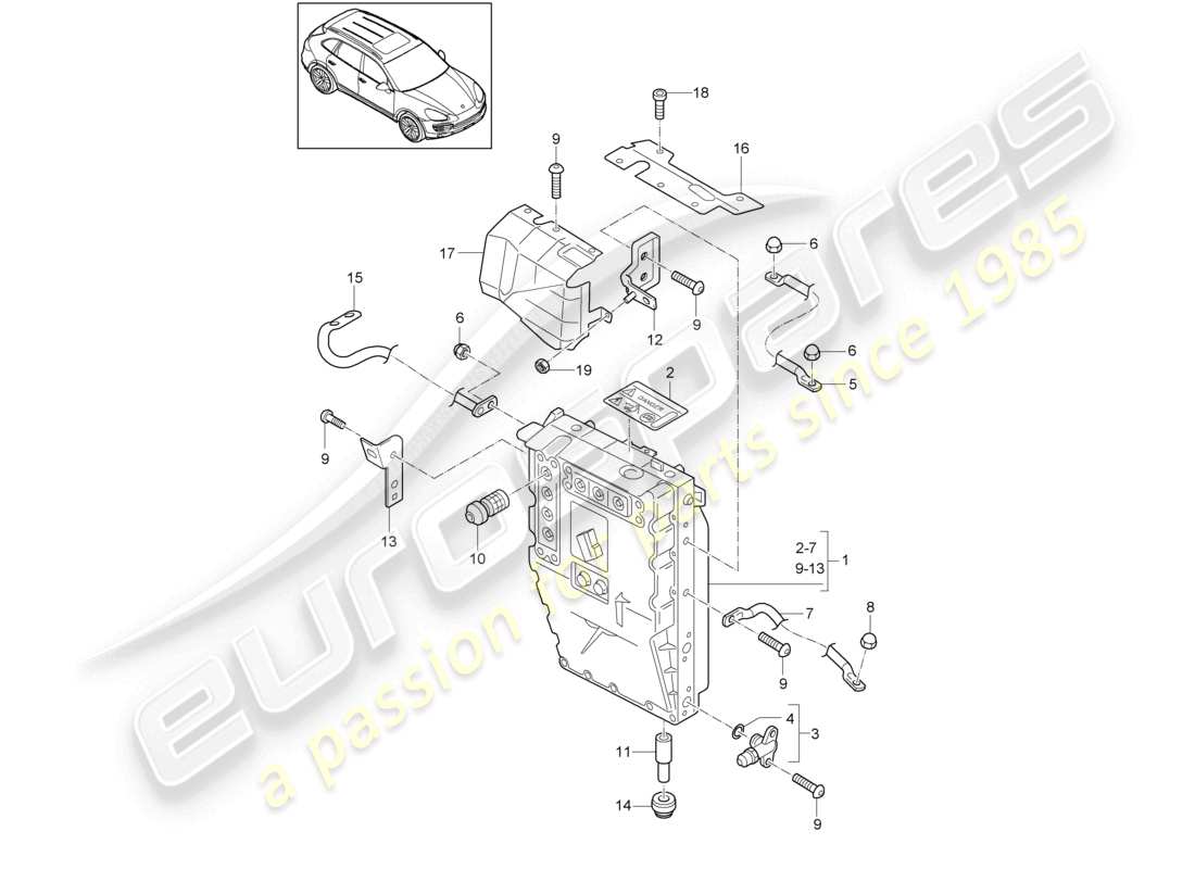 a part diagram from the porsche 2017 (cayenne e2 92a) parts catalogue