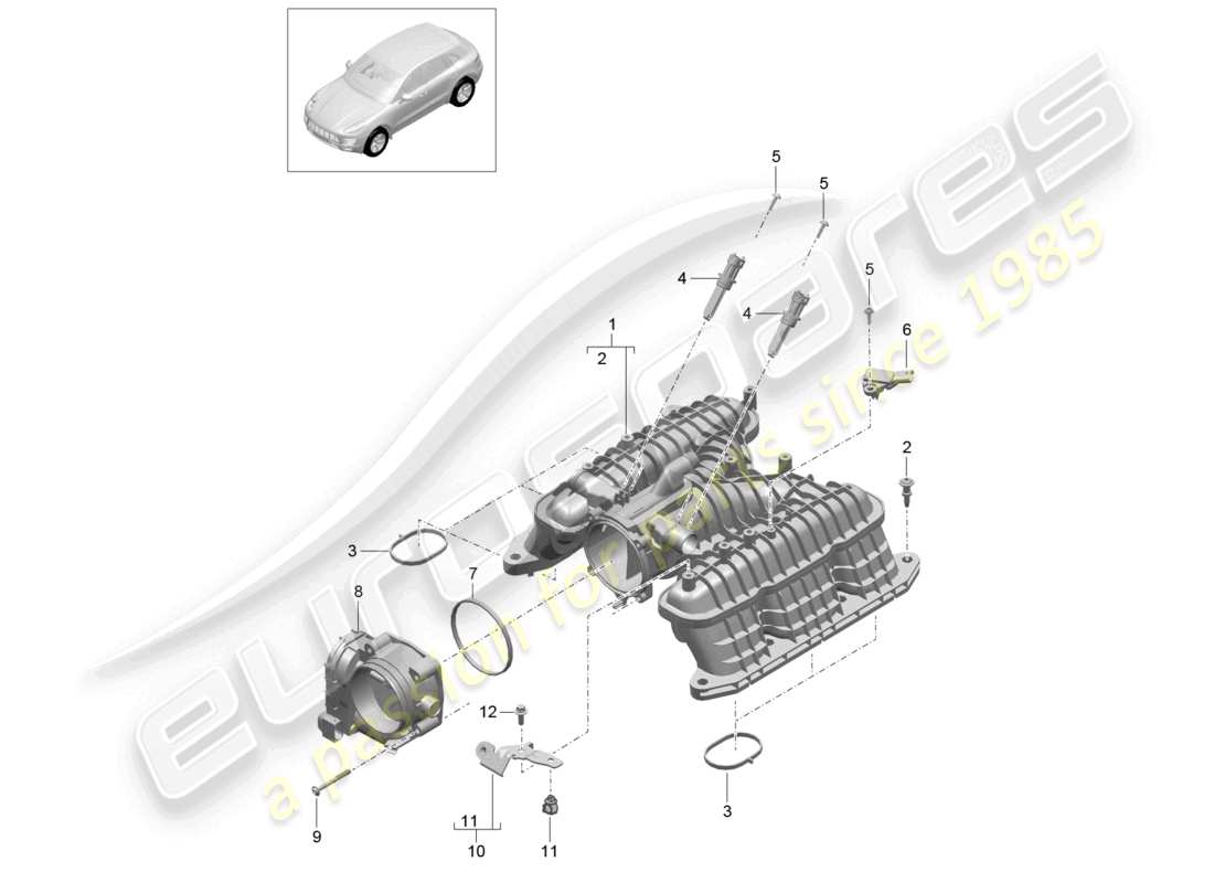 a part diagram from the porsche 2014 (macan) parts catalogue