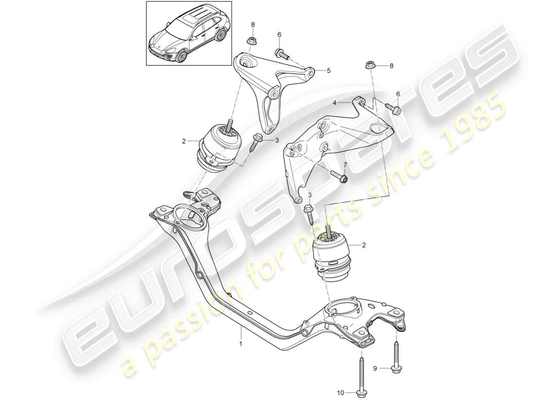 a part diagram from the porsche 2013 (cayenne e2 92a) parts catalogue