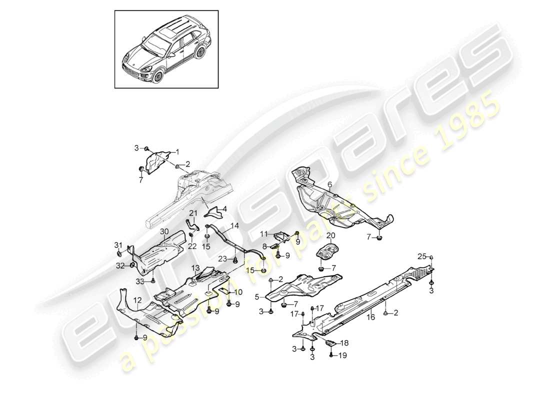 a part diagram from the porsche 2011 (cayenne e2 92a) parts catalogue