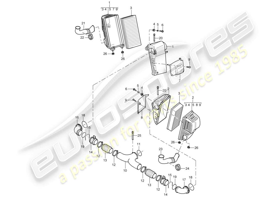 a part diagram from the porsche 2003 (cayenne e1 9pa) parts catalogue