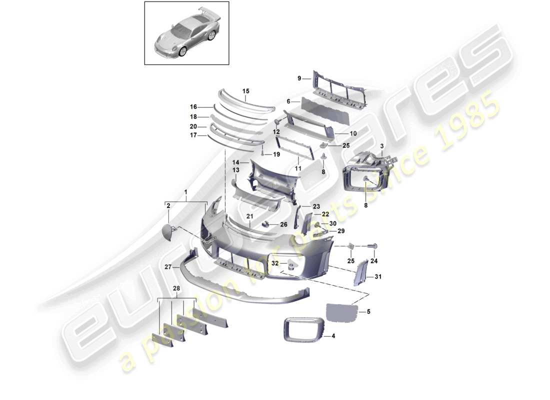 VIEW PARTS DIAGRAMS FROM THE PORSCHE 991 PARTS CATALOGUE a part diagram from the porsche 991 parts catalogue