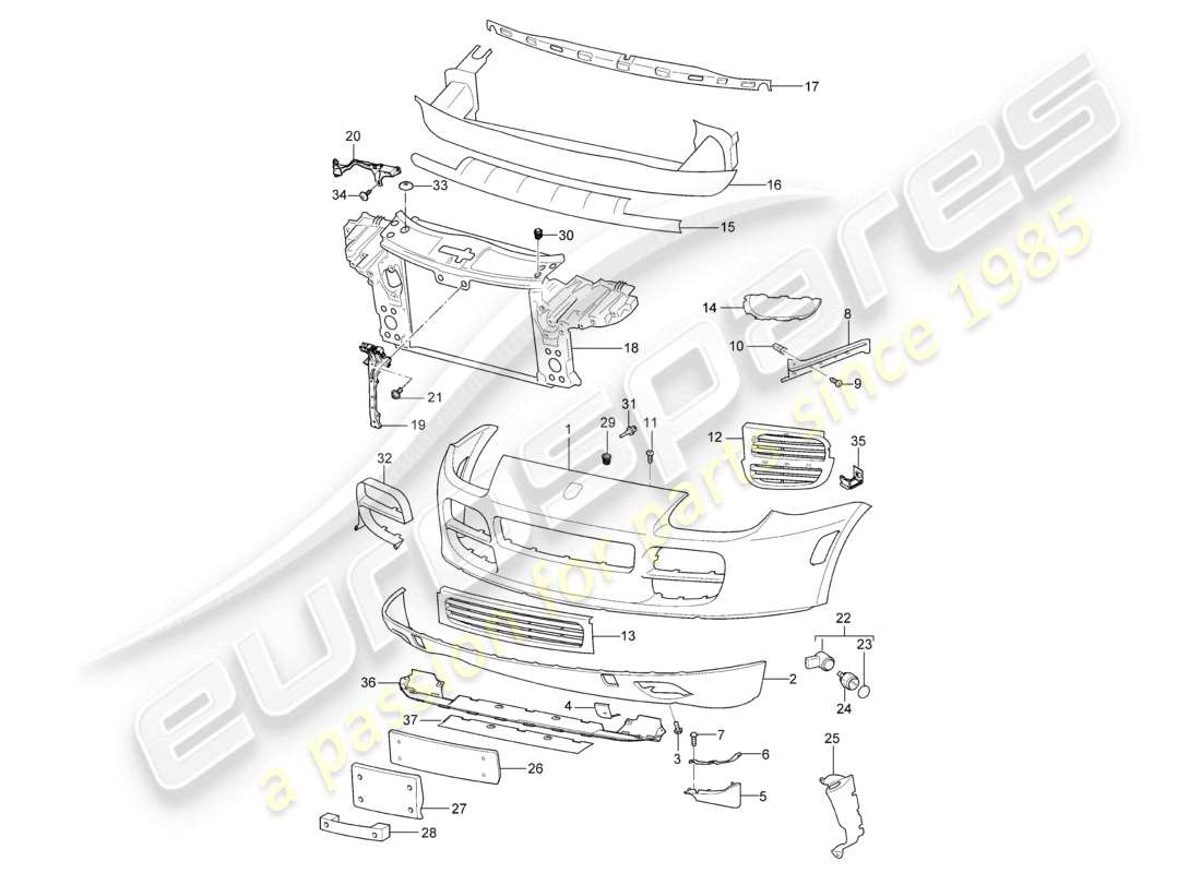 a part diagram from the porsche 2003 (cayenne e1 9pa) parts catalogue