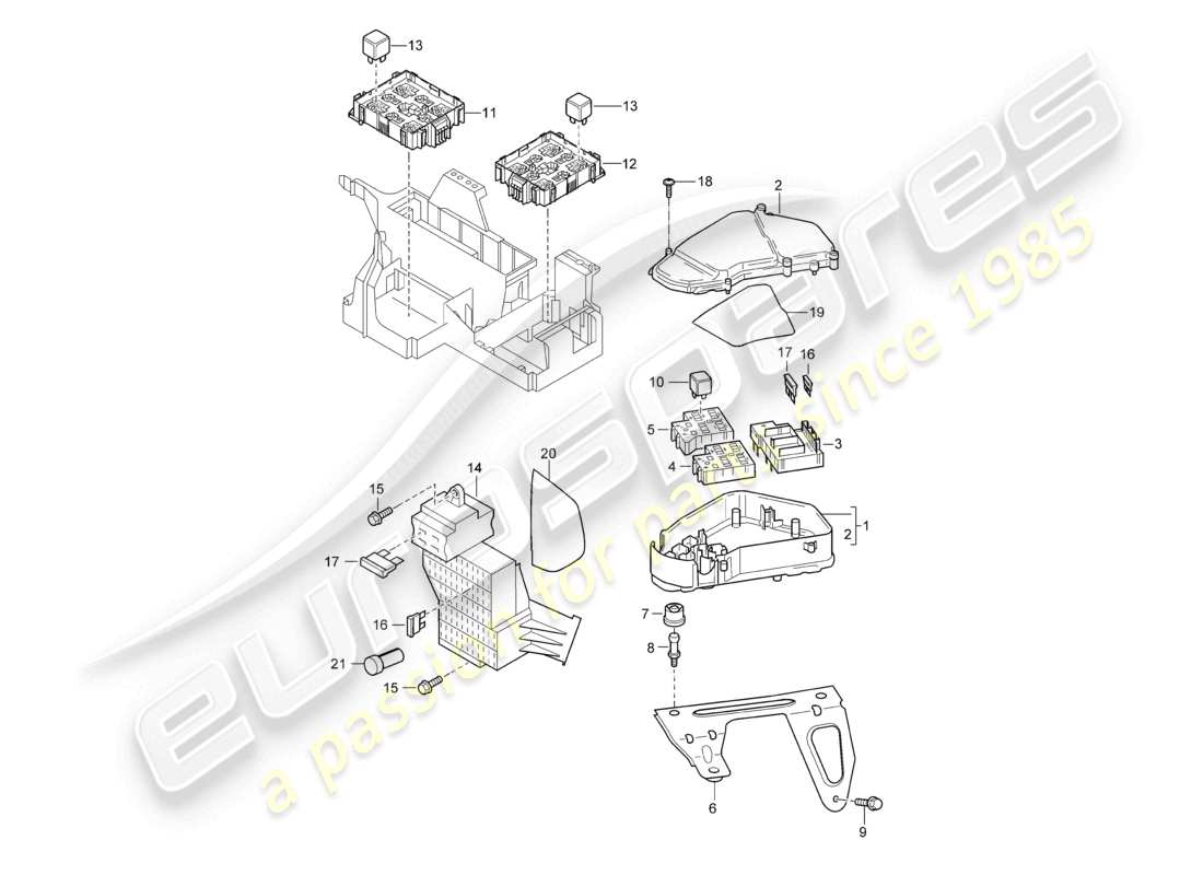 a part diagram from the porsche 2009 (cayenne e1 9pa) parts catalogue