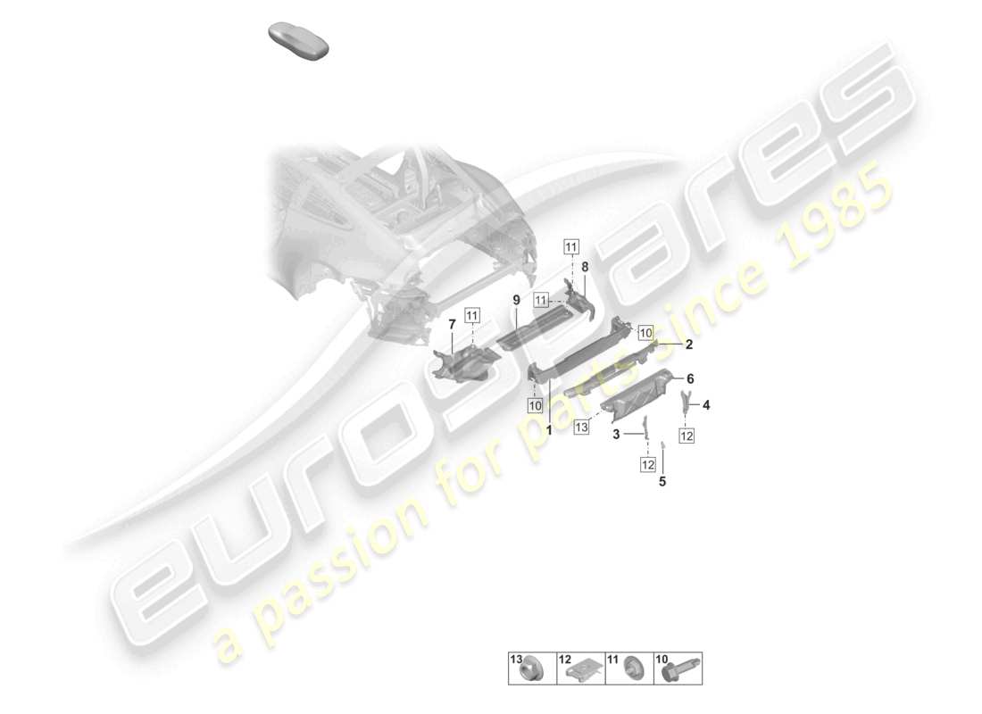 a part diagram from the porsche 992 parts catalogue