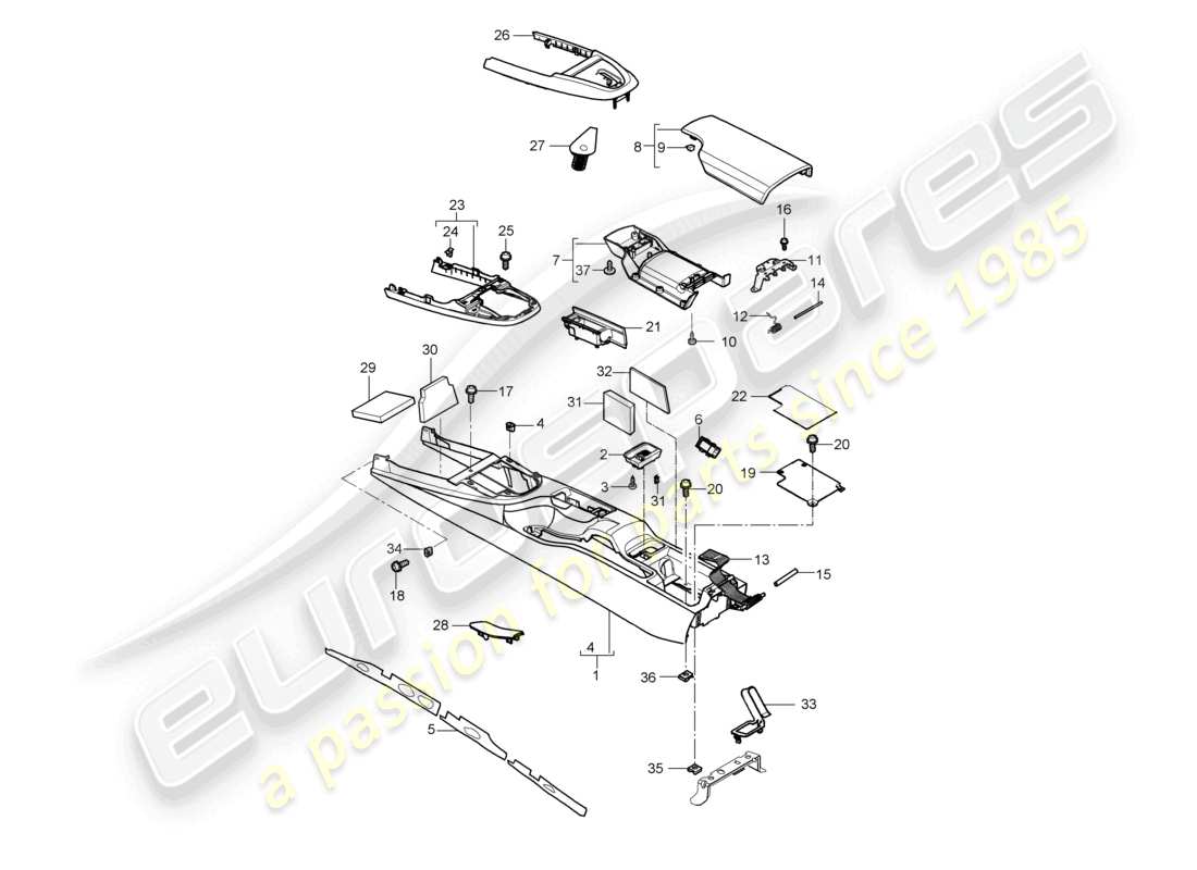 VIEW PARTS DIAGRAMS FROM THE PORSCHE CAYMAN PARTS CATALOGUE a part diagram from the porsche cayman parts catalogue