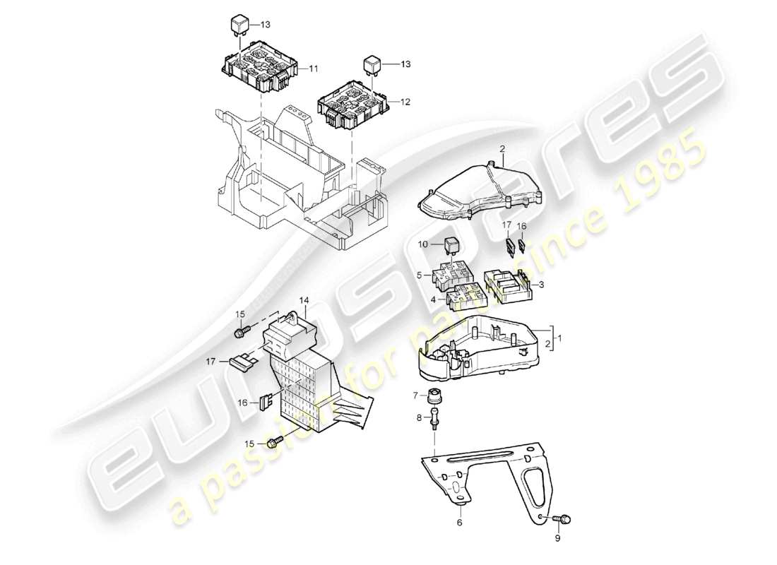 a part diagram from the porsche 2003 (cayenne e1 9pa) parts catalogue