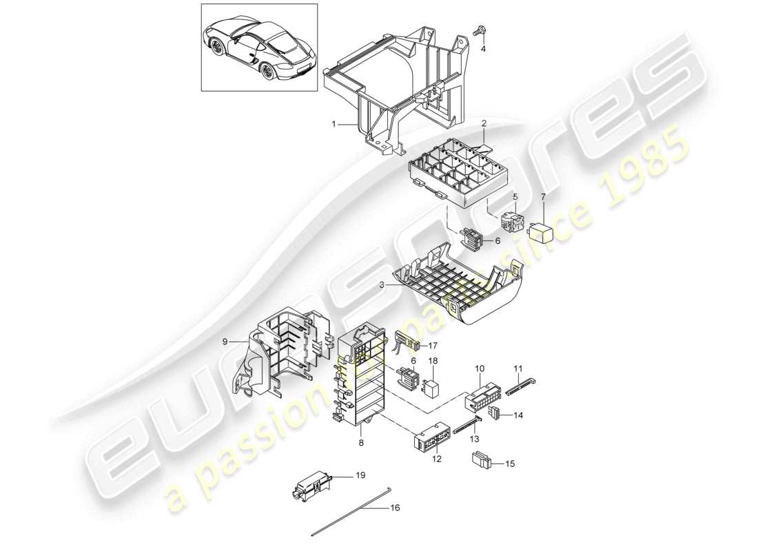 a part diagram from the porsche 2011 (987 cayman) parts catalogue