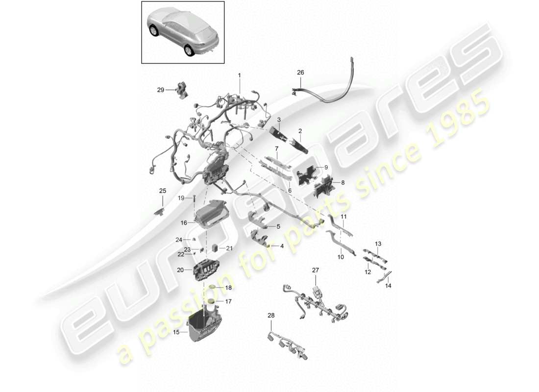 a part diagram from the porsche 2018 (macan) parts catalogue