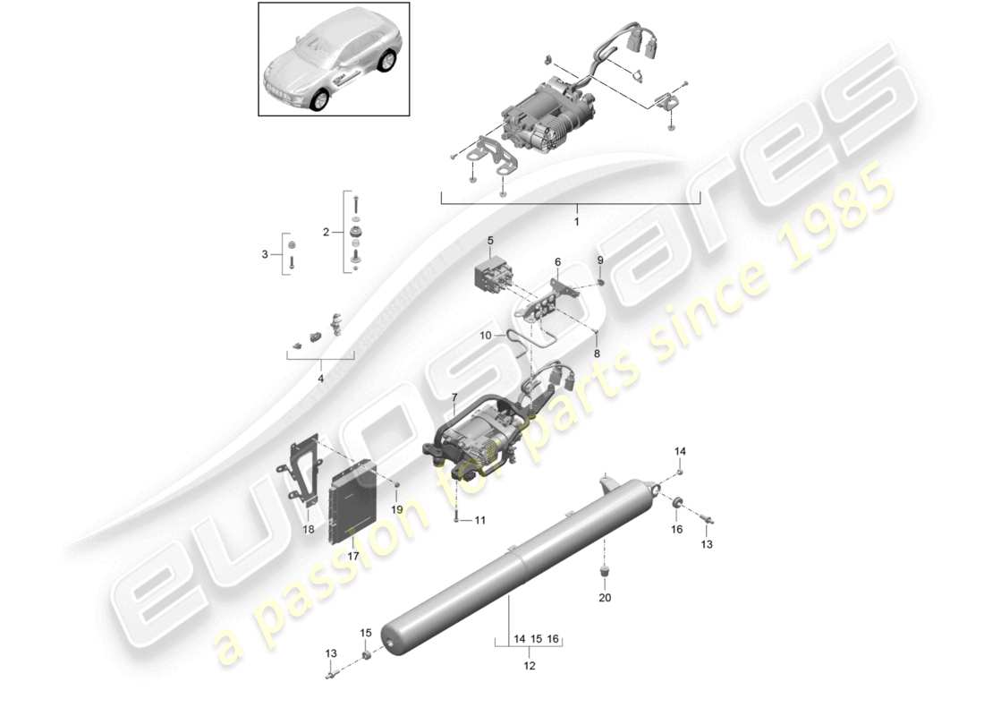 a part diagram from the porsche 2014 (macan) parts catalogue