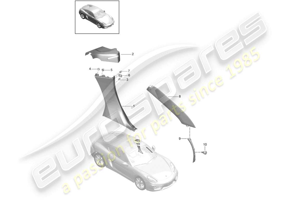 a part diagram from the porsche 2015 (981 cayman) parts catalogue